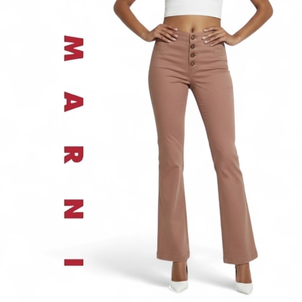 Marni Bootcut Pants Mauve Pink Size 28 IT 40 Tall Mid Rise Luxury